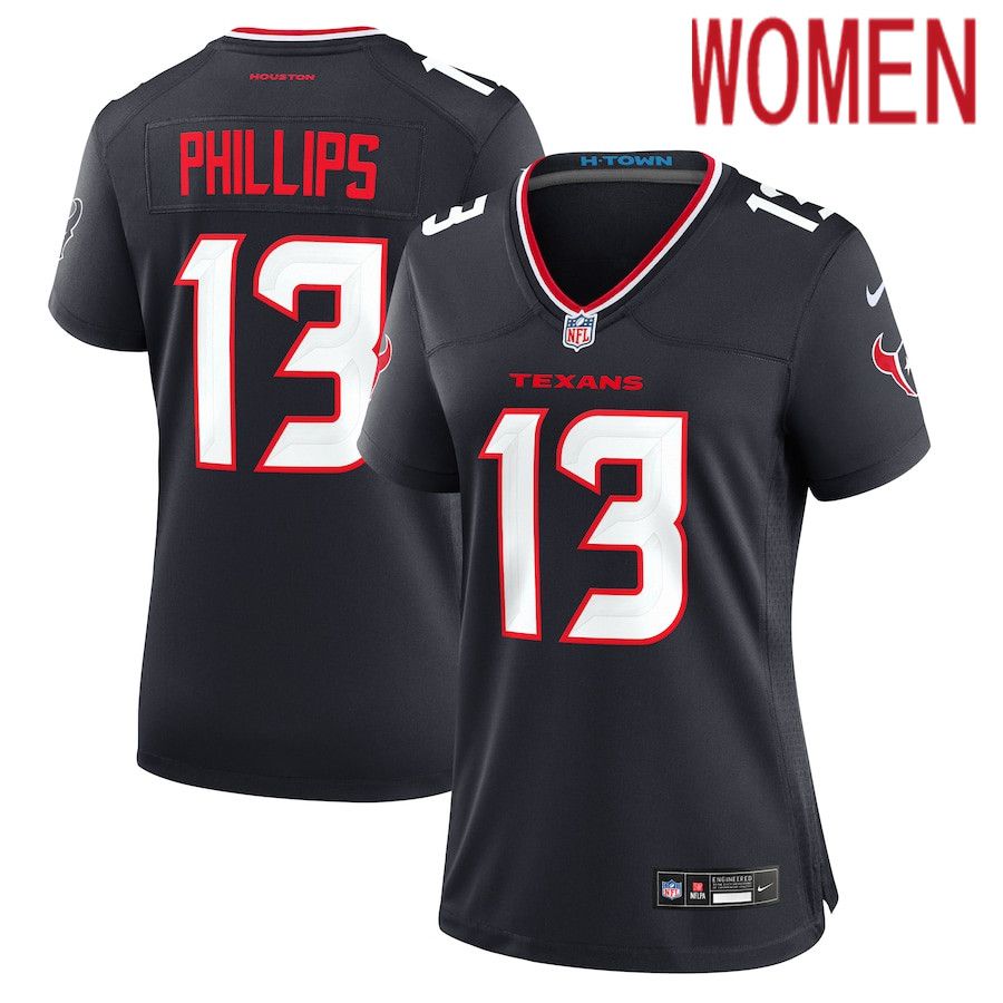 Women Houston Texans 13 DelShawn Phillips Nike Navy Team Game NFL Jersey